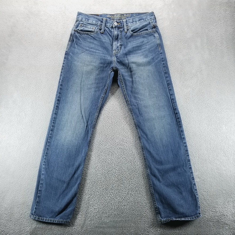 American Eagle Jeans‎ Mens 30x32 Blue Relaxed Straight Medium Wash Mid Rise